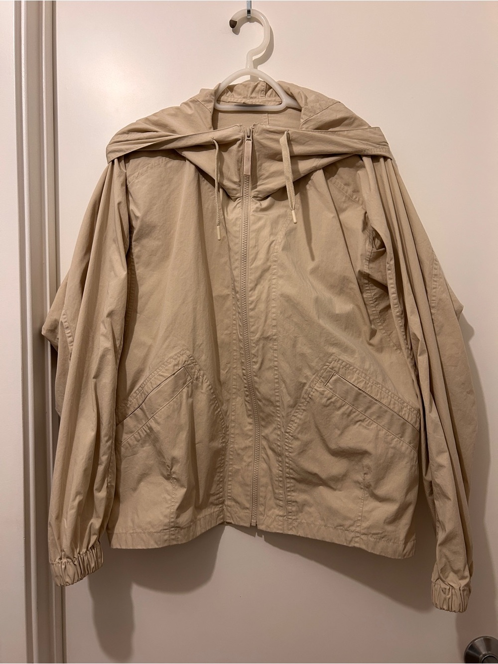 Uniqlo Beige Hooded Lightweight Windbreaker Jacket